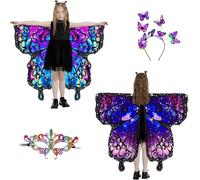 LYL. Ling Butterfly Wings For Girls, Double-Sided Fairy Wings, Halloween Costumes for Kids, Butterfly Costume for Girls (#009)