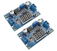 LYLANMO LM2596S Adjustable DC-DC Buck Converter Power Supply Module with Digital Voltage Meter Display Input 4-40V Output 1.25-37V 3A (Pack of 2)