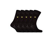 Liam 5 Pack Core Cotton Socks Black Lyle & Scott Black One Size
