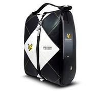 Lyle and Scott Argyle Premium Leather Shoe Bag for Golf Shoes - Stylish Golf Accessories with Side Breather Vents, Embroidered Branding, Durable Zip, Embossed Eagle Zippers, Carty Handle, 35x23x16cm