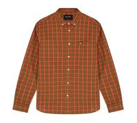 Lyle And Scott - Check Poplin Shirt Victory Orange & Olive - M