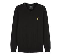 Lyle And Scott - Cotton Merino V Neck True Black Jumper - M