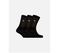Lyle And Scott Men's 3-Pack Hamilton Sports Socks, Black - Black/Black - Size: 16/14.5/8/15/8.5/15.5/9/13/13.5/14/6.5/7/7.5/11.5/5/12/5.5/12.5/6/3.5/3