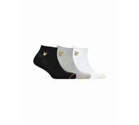 Lyle & Scott 3-Pack Ross Trainer Socks, Black/White/Grey - One Size