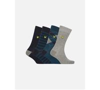 Lyle & Scott Men's Abraham 4 Pack Dress Sock Gift Box UK Size 7-11 - Perfect for Any Occasion or Gifting (Argyle/Light Grey Marl/Stripe/Peacoat)