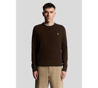 Lyle and Scott Mens Bottle Brown Marl Lambswool Blend Crew Neck Jumper
