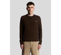 Lyle and Scott Mens Bottle Brown Marl Lambswool Blend Crew Neck Jumper