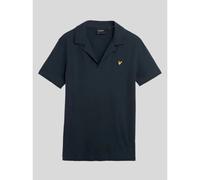 Lyle and Scott Mens Dark Navy Linen Revere Collar Polo Shirt