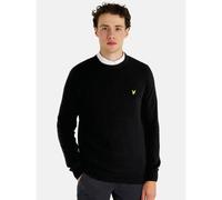 Lyle and Scott Mens Jet Black Marl Crew Neck Lambswool Blend Jumper