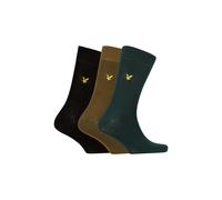 Lyle & Scott 3 Pack Angus Crew Socks - Pine Grove / Black / Dark Olive