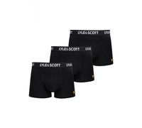Lyle & Scott Barclay 3 Pack Mens Trunks - Black Cotton - Size Small
