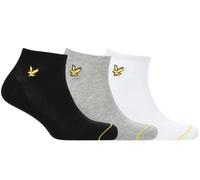 Lyle And Scott Men's 3-Pack Ross Trainer Socks, Black/White/Grey - Size: 15/8.5/15.5/9/16/14/6.5/7/7.5/14.5/8/12/5.5/12.5/6/13/13.5/10.5/4/11/4.5/11.5