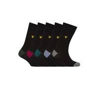 Lyle & Scott 5 Pack Contrast Heel and Toe Socks - Black - Multicolour