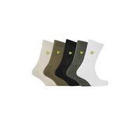 Lyle & Scott 5 Pack Mens Assorted Colours Sports Socks Multipack Camdyn One Size UK 7-11 (Caper/Pummice/Bright White/Beetle/Black)