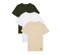 Lyle & Scott Basic 3 Pack T-Shirt Sesame/White/Mountain Moss M