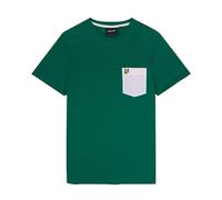 Lyle & Scott Basic Men's T-Shirt with Contrast Chest Pocket, X166 Court Green / White, L