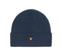 Lyle & Scott Mens Turn Up Knitted Beanie Hat - Navy Cotton - One Size