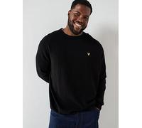 Lyle & Scott Big And Tall Cotton Merino Crew Neck Jumper- Black, Black, Size 5Xl, Men Black