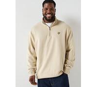Lyle & Scott Big And Tall Loopback Quarter Zip Jumper, Cream, Size 2Xl, Men Cream