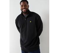 Lyle & Scott Big And Tall Loopback Quarter Zip Sweatshirt, Black, Size 2Xl, Men Black
