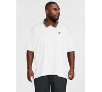 Lyle & Scott Big Tall Tartan Collar Polo Shirt, White, Size 3Xl, Men White