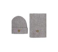 Lyle & Scott Scarves Brushed Scarf and Beanie Set D24 Light Grey Marl, 1SZ