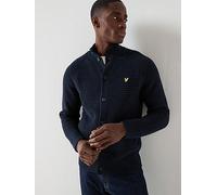 Lyle & Scott Button Through Knitted Funnel Neck Jumper, Blue, Size Xl, Men Blue