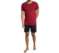 Lyle & Scott Charlie T-Shirt & Shorts Lounge Set, Burgundy/Black - S