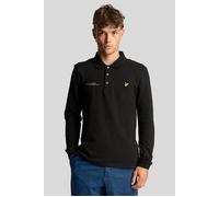 Lyle & Scott Co-ordinate Print Long Sleeve Polo Jet Black size S | Poloshirts Outlet | Men | Black S