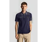 Lyle & Scott Co-ordinate Print Tipped Polo Shirt Navy/ White size M | Poloshirts Outlet | Men | Blue M