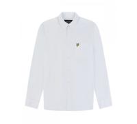 Lyle & Scott Cotton Linen Mens Button Down Shirt - White Leather - Size X-Large