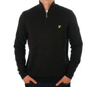 Lyle & Scott Mid Knits Cotton Merino Quarter Zip Jumper Z865 Jet Black, XXL