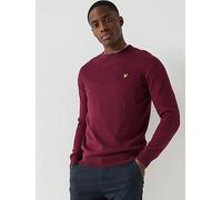 Lyle & Scott Cotton Merino Crew Neck Jumper, Red, Size M, Men Red