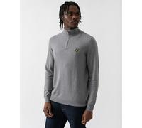 Lyle & Scott Cotton Merino Mens Quarter Zip Jumper - T28 Mid Grey Marl - T28 Mid Grey Marl - L