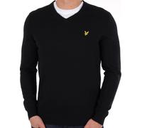Lyle & Scott Mid Knits Cotton Merino V Neck Jumper Z865 Jet Black, M