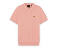 Lyle & Scott Cotton Short Sleeve Knitted Polo Pink Grapefruit