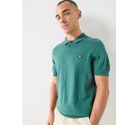 Lyle & Scott Cotton Short Sleeve Knitted Polo Shirt, Green, Size 2Xl, Men Green