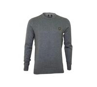 Lyle & Scott Crew-Neck Cotton Merino Jumper, Mid Grey Marl - Small