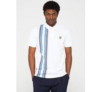 Lyle & Scott Deck Stripe Polo Shirt, White, Size S, Men White