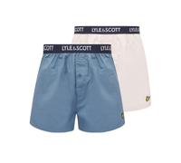 Lyle & Scott Dylan Cotton Boxer Shorts - Set of 2 Men's Underpants - Loose Fit - Elastic Waist with Lettering - Eagle Logo, Lsm706 Ballet Slipper/Peacoat, L