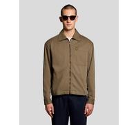 Lyle & Scott Enzyme Wash Mens Zip Overshirt - X569 Khaki Ash
