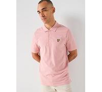 Lyle & Scott Essentials Plain Polo Shirt, Pink, Size L, Men Pink