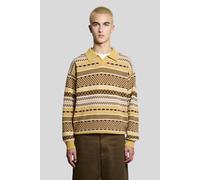 Lyle & Scott Fair Isle Knitted Polo Shirt Brass size L | Sweaters Outlet | Men L