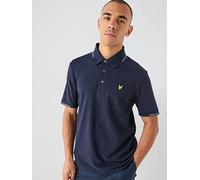 Lyle & Scott Fine Tipped Polo Shirt, Navy, Size M, Men Navy
