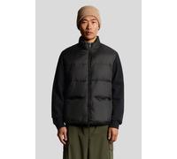 Lyle & Scott Funnel Neck Hybrid Zip Through Jumper Jet Black size L | Light Jackets Outlet | Men | Black L
