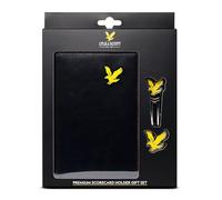 Lyle and Scott Golf Gifts: Premium Leather Golf Scorecard Holder Gift Set with Metal Eagle Ball Marker and Divot Tool, Stitching, Two-Tone Design, Elastic Straps - Perfect Golf Gift