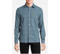 Lyle & Scott Houndstooth Check Flannel Shirt Mist Blue size S | Casual Shirts Outlet | Men | Blue S