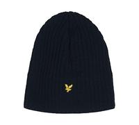 Men's Lyle & Scott Knitted Ribbed Beanie - Navy - Size: ONE size