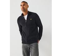 Lyle & Scott Lambswool Blend Zip Through Knitted Cardigan, Black, Size 2Xl, Men Black