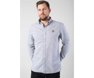 Lyle & Scott - Linen Oxford Dark Navy - Shirt - blue - L - 60% Cotton, 40% Linen L